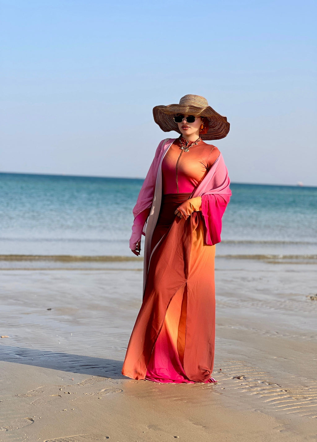 Sunflare Mermaid Burkini with Cardigan