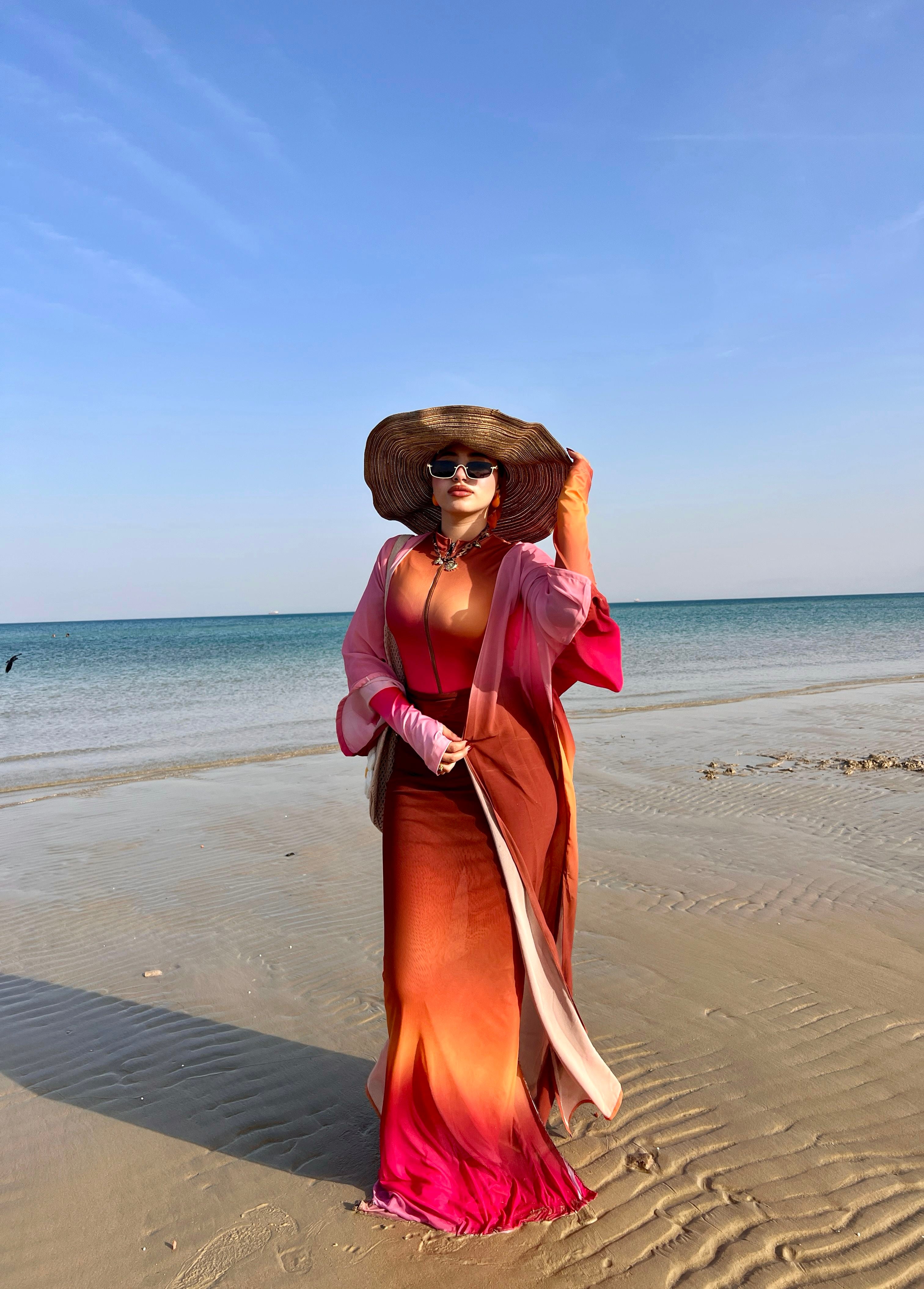 Sunflare Mermaid Burkini with Cardigan