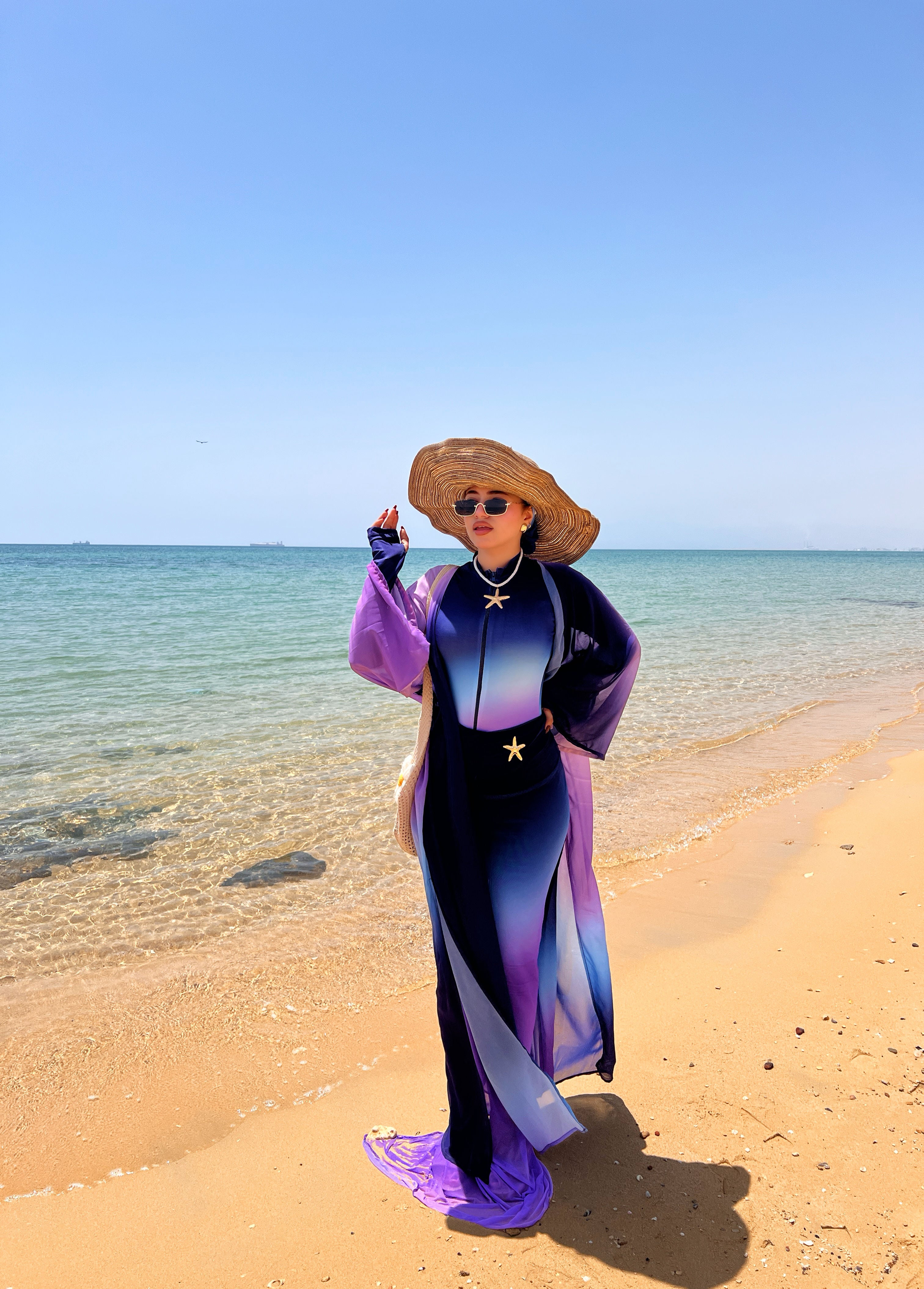 Moonwave Mermaid Burkini with Cardigan