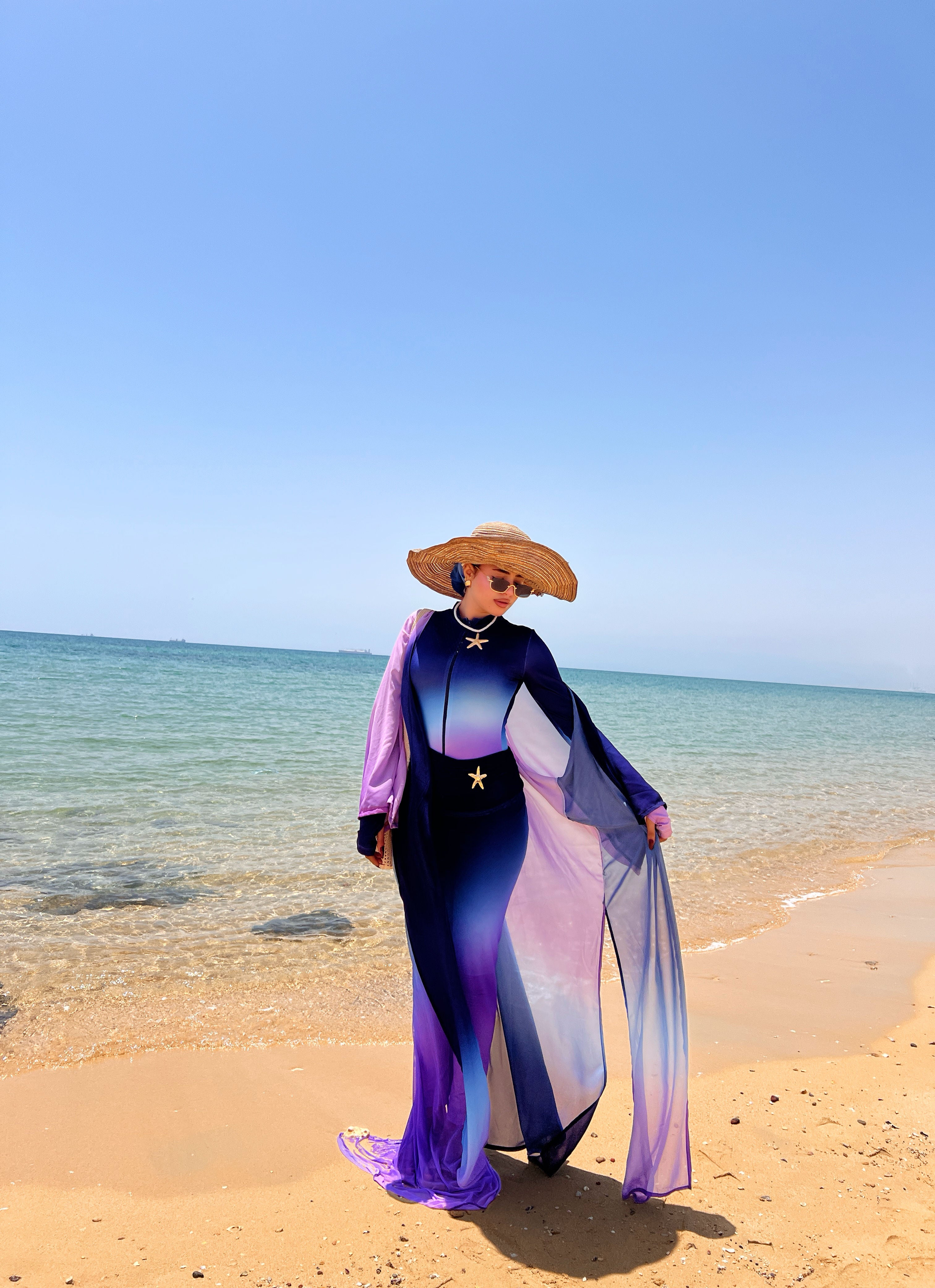 Moonwave Mermaid Burkini with Cardigan