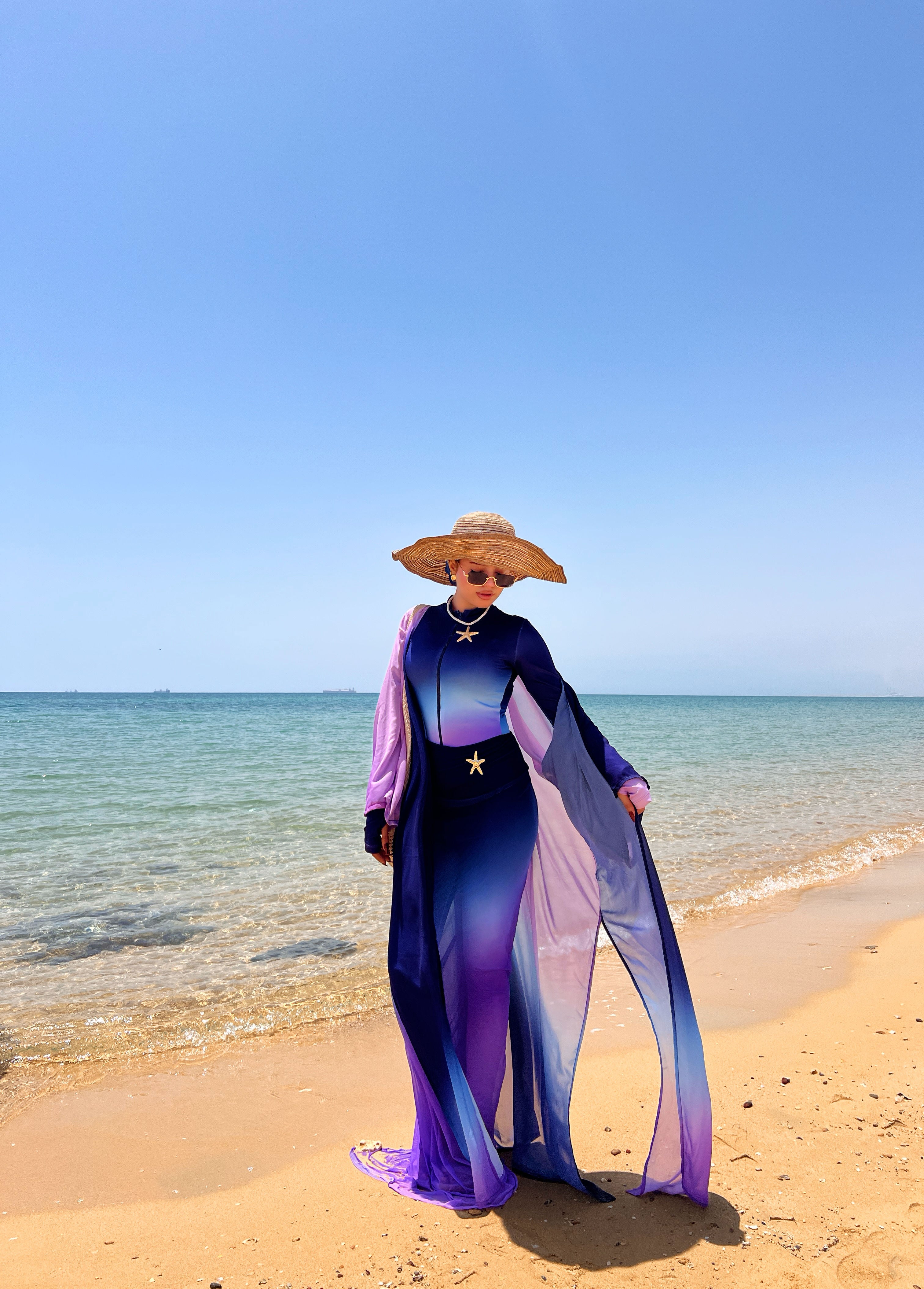 Moonwave Mermaid Burkini with Cardigan